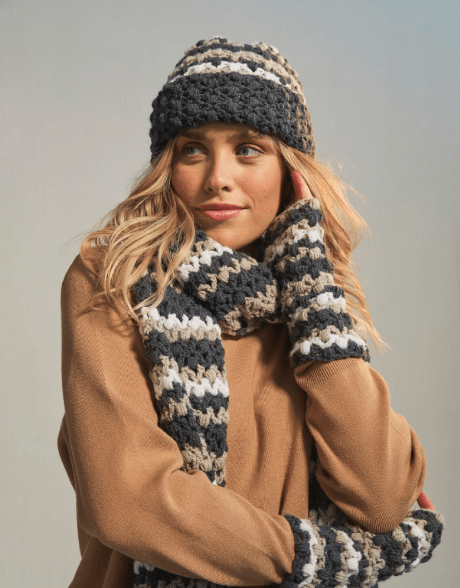 Sirdar Sea Level Scarf Set Crochet Pattern Leaflet 10769