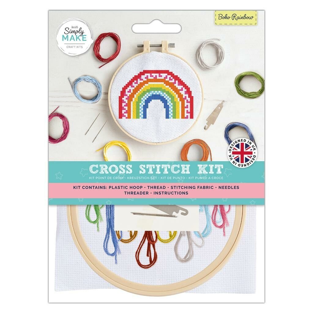 Simply Make Cross Stitch Kit – Boho Rainbow