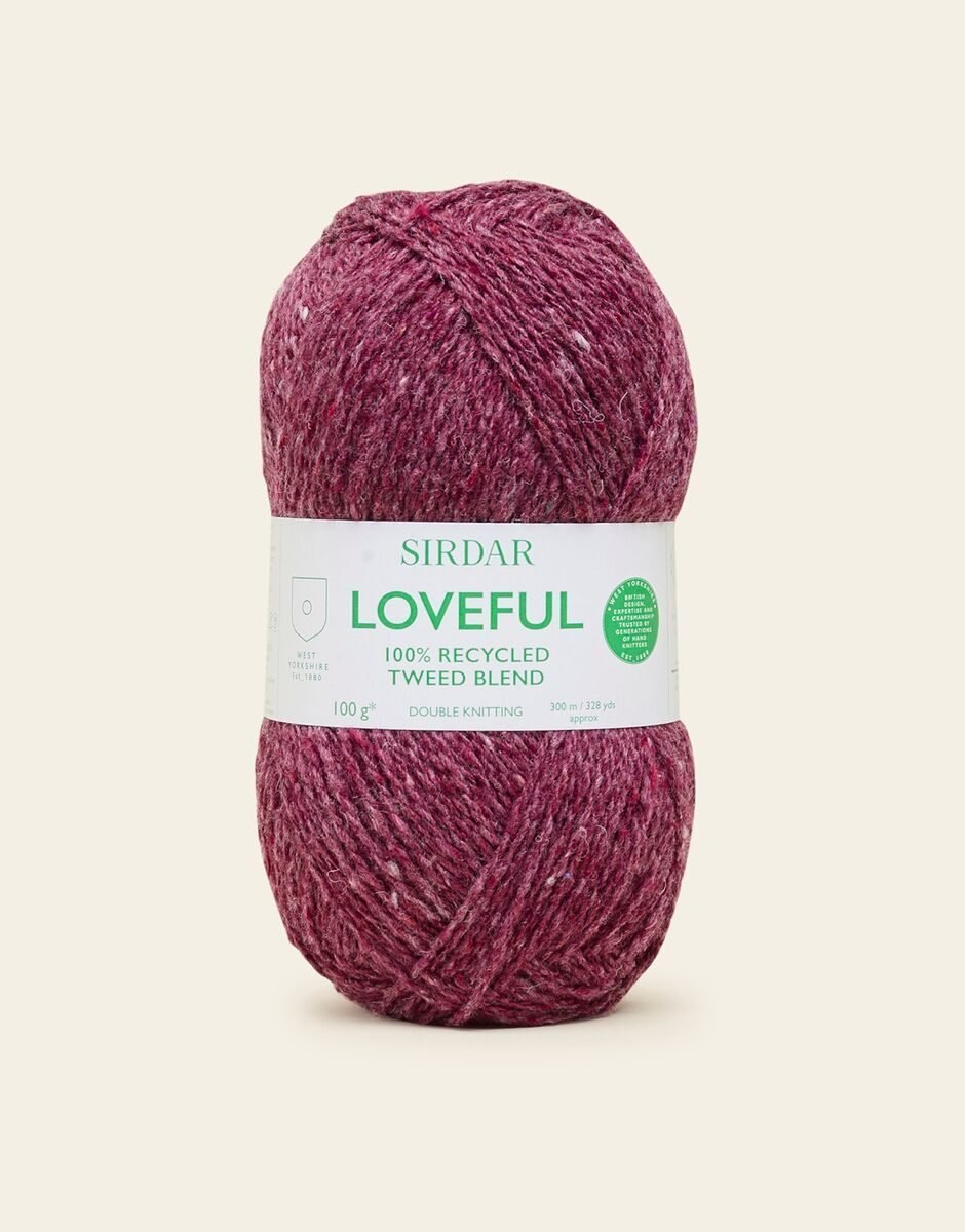 Sirdar Loveful Recycled Tweed Blend DK 100g – Berry – 203