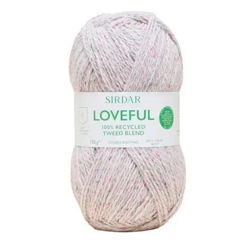 Sirdar Loveful Recycled Tweed Blend DK 100g – Silver -201
