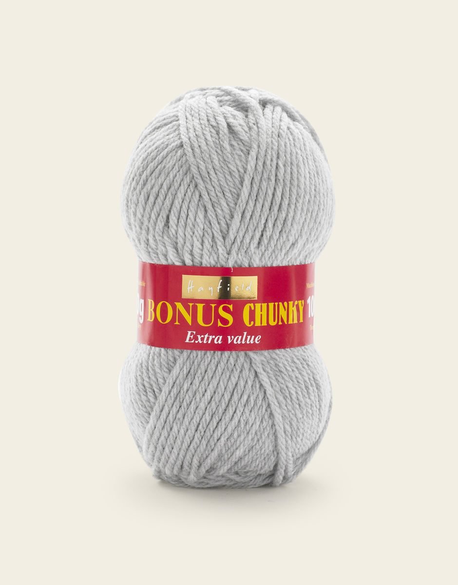 Hayfield Bonus Chunky 100g – Light Grey Mix – 814