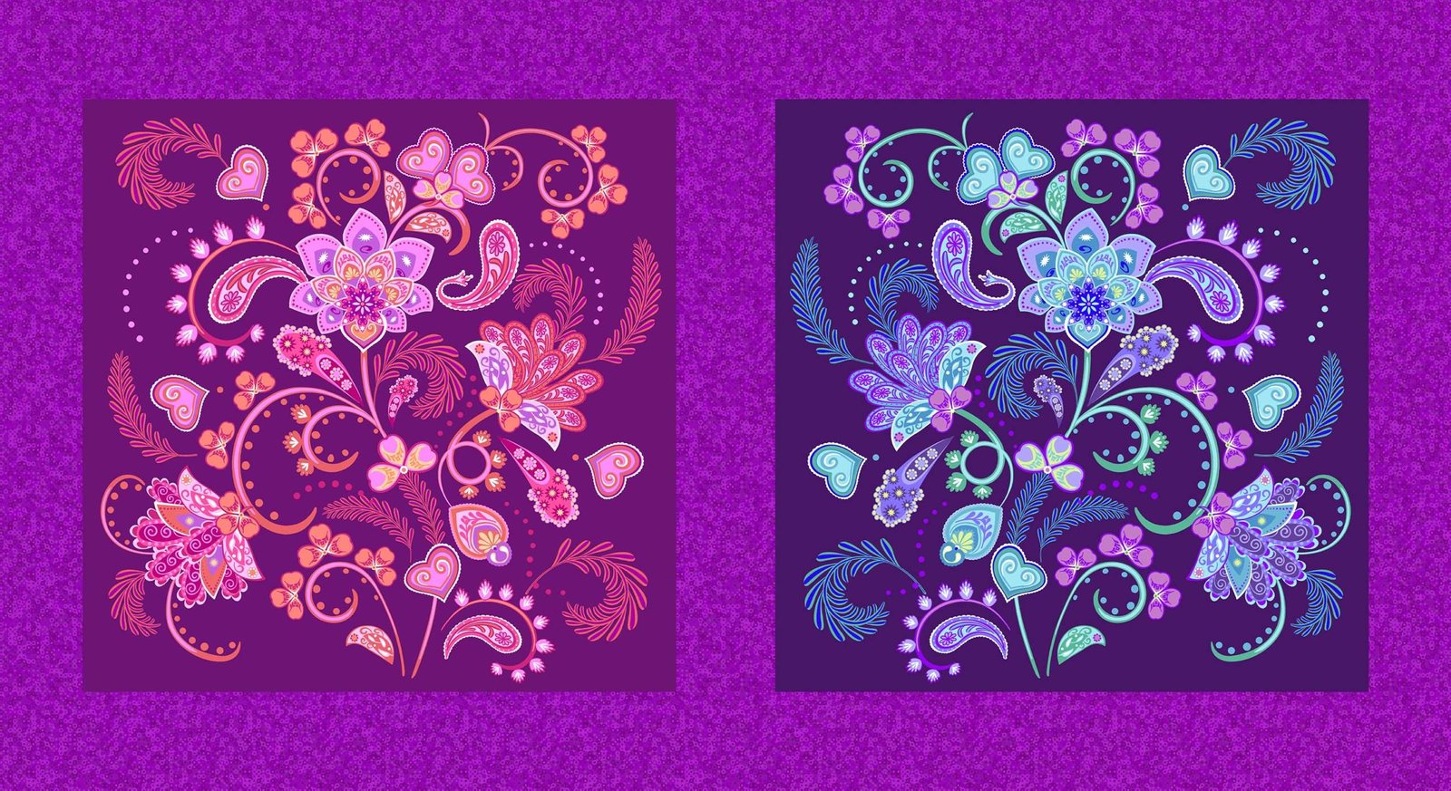 Makower Fantasy Garden Panel 2/1553X Patchwork & Quilting Fabric