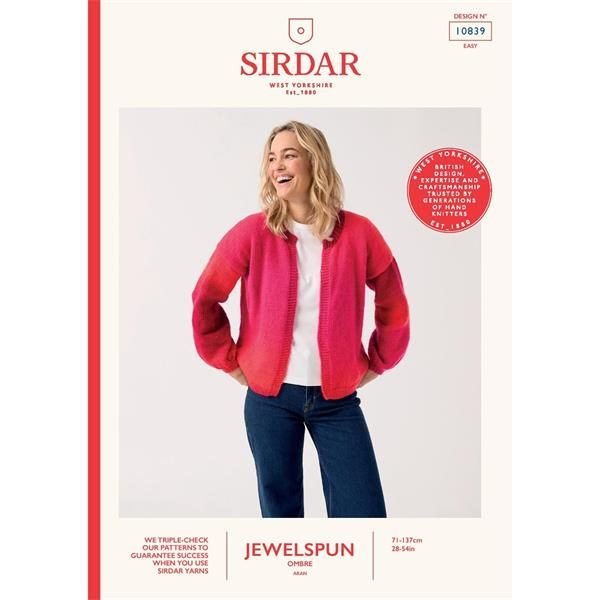 Sirdar Event EdgeEdge Cardigan Knitting Pattern Leaflet 10839