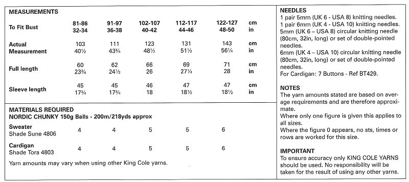 King-Cole-5906-Instructions