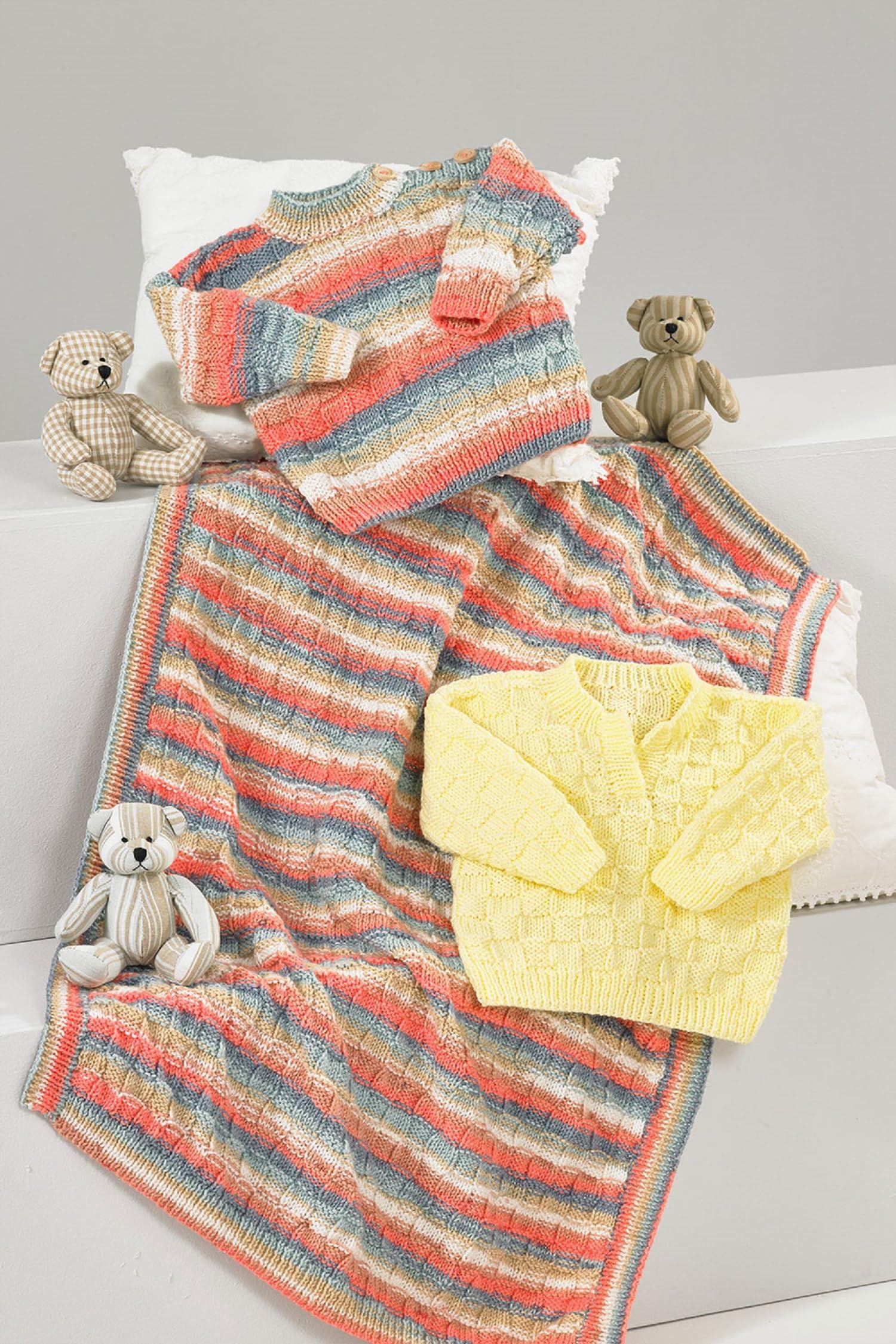 James C Brett Sweaters & Blanket Knitting Pattern Leaflet JB883