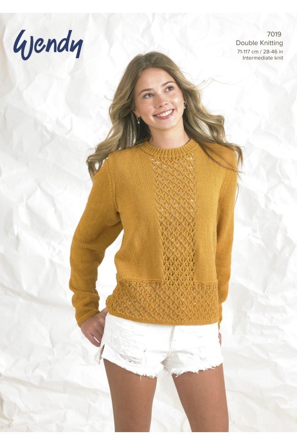 Wendy Wools Sweater Knitting Pattern Leaflet 7019