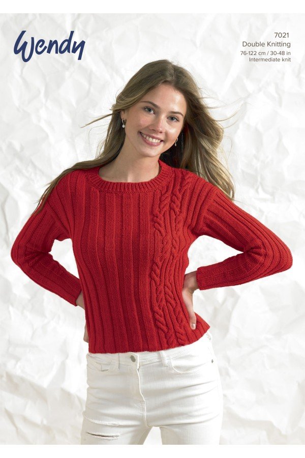Wendy Wools Sweater Knitting Pattern Leaflet 7021