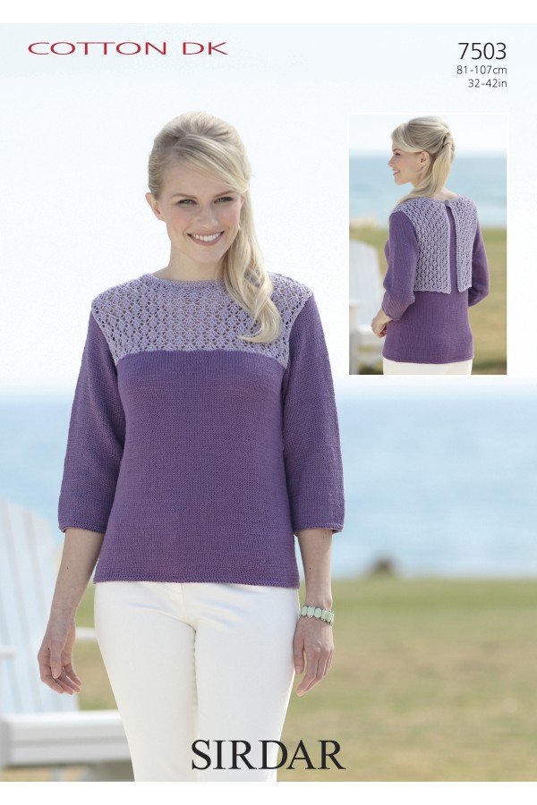 Sirdar Top Knitting Pattern Leaflet 7503