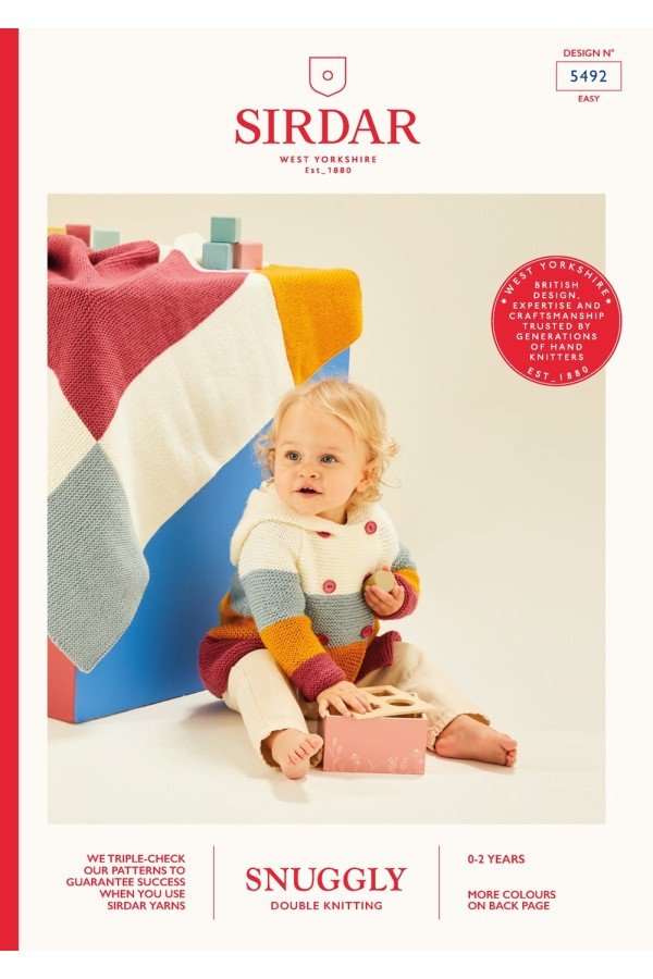 Sirdar Hooded Jacket and Blanket Knitting Pattern Leaflet 5492