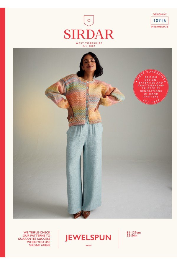 Sirdar Cardigan Knitting Pattern Leaflet 10716