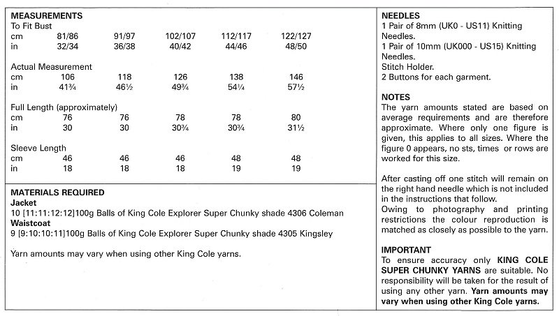 King-Cole-5841-Instructions