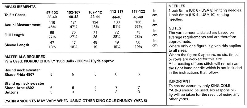 King-Cole-5910-Instructions