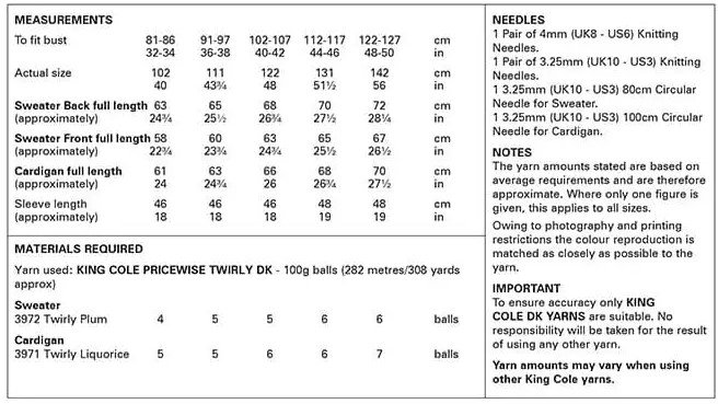 King-Cole-6132-Instructions