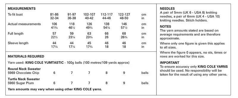 King-Cole-6255-Instructions