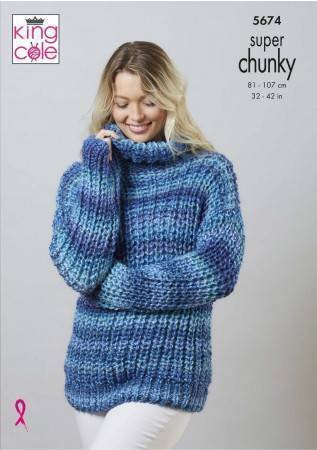 King Cole Sweater and Cardigan Knitting Pattern Leaflet 5674