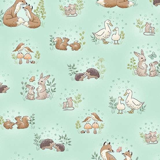 Makower Little Ones Hugs Teal 189/T Patchwork & Quilting Fabric