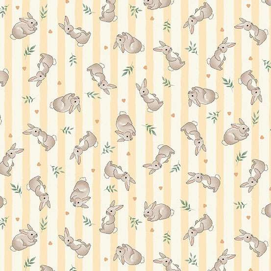 Makower Little Ones Bunnies Yellow 191/Y Patchwork & Quilting Fabric
