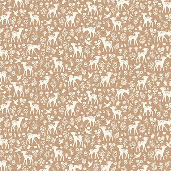 Makower Little Ones Deer Brown 193/V Patchwork & Quilting Fabric