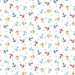 Makower Beside The Sea – Anchors on White – 2342/D