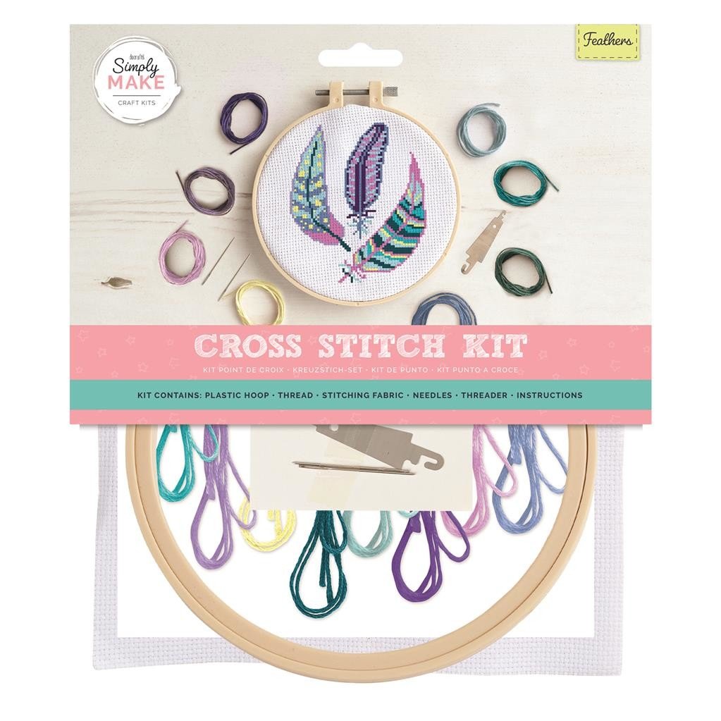 Simply Make – Cross Stitch Craft Kit – Feathers