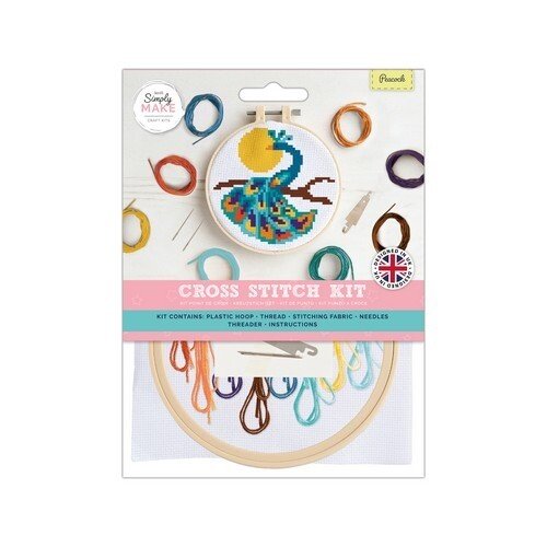 Simply Make – Cross Stitch Craft Kit – Peacock