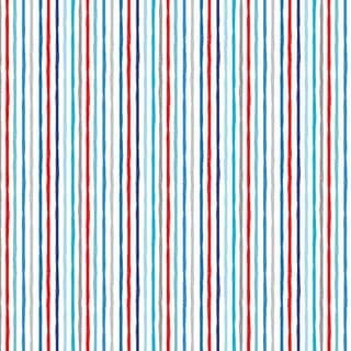 Makower Beside The Sea – Blue on White Chalky Strip – 2347/WB