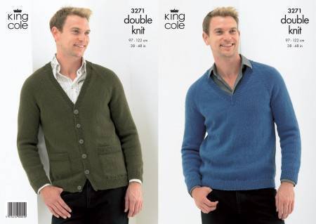 King Cole Sweater and Cardigan Knitting Pattern Leaflet 3271