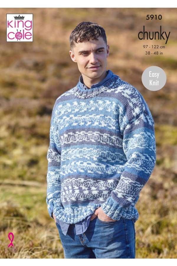 King Cole Sweaters Knitting Pattern Leaflet 5910