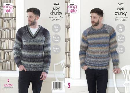King Cole Sweaters Knitting Pattern Leaflet 5462