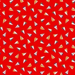 Makower Beside The Sea – Small Sail Boats on Red – 2340/R