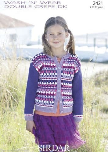 Sirdar Cardigan Knitting Pattern Leaflet 2421