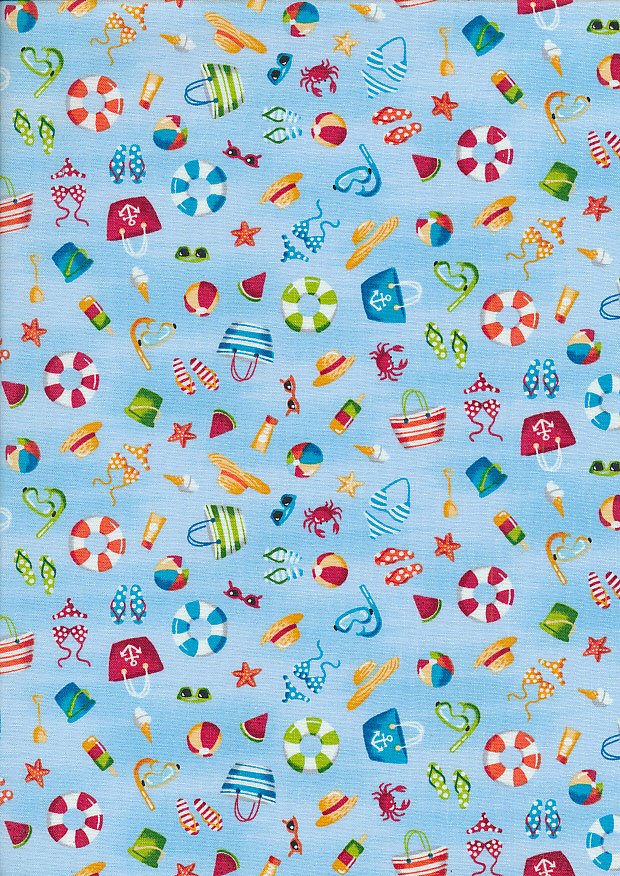 Makower Beside The Sea – Icon Scatter Blue – 2339/B