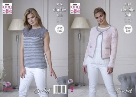 King Cole Jacket and Top Crochet Pattern Leaflet 5114