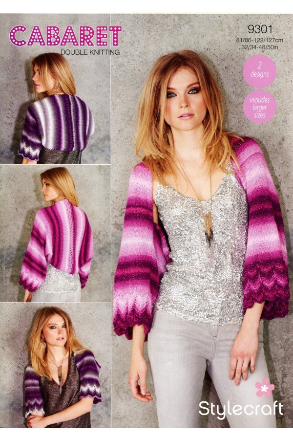 Stylecraft Shrugs Knitting Pattern Leaflet 9301