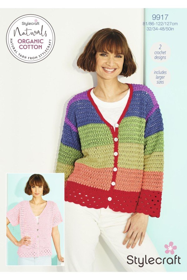 Stylecraft Cardigans Crochet Pattern Leaflet 9917