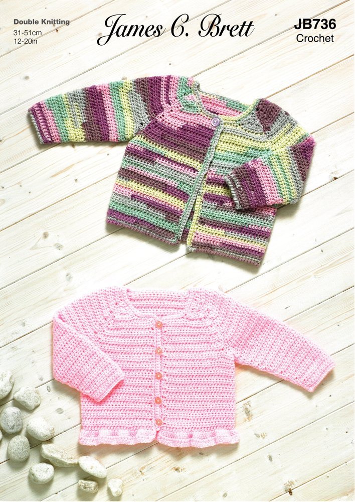 James C Brett Cardigans Crochet Pattern Leaflet JB736