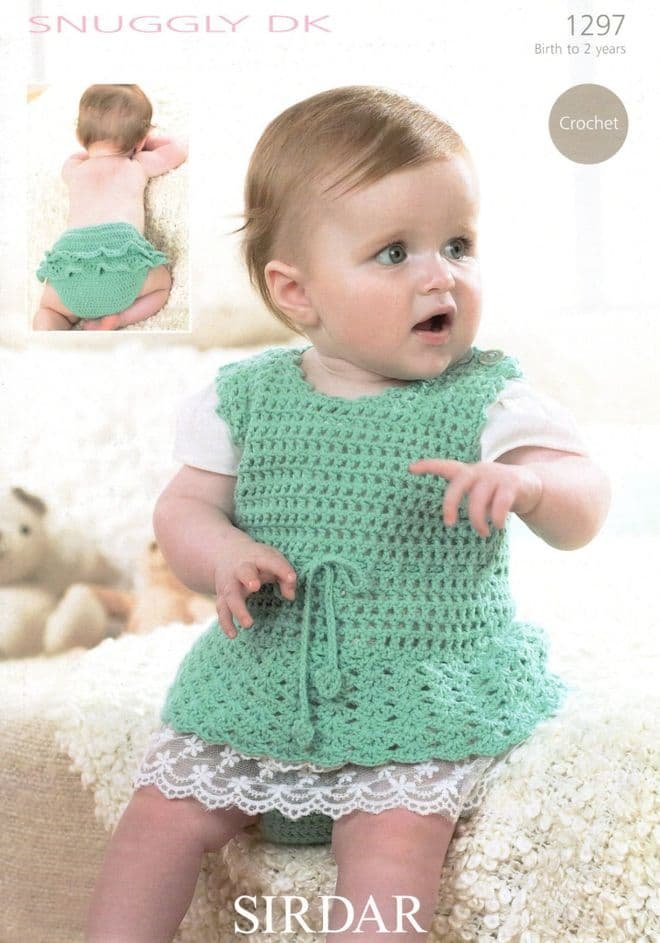 Sirdar Pinafore Dress & Pants Crochet Pattern Leaflet 1297