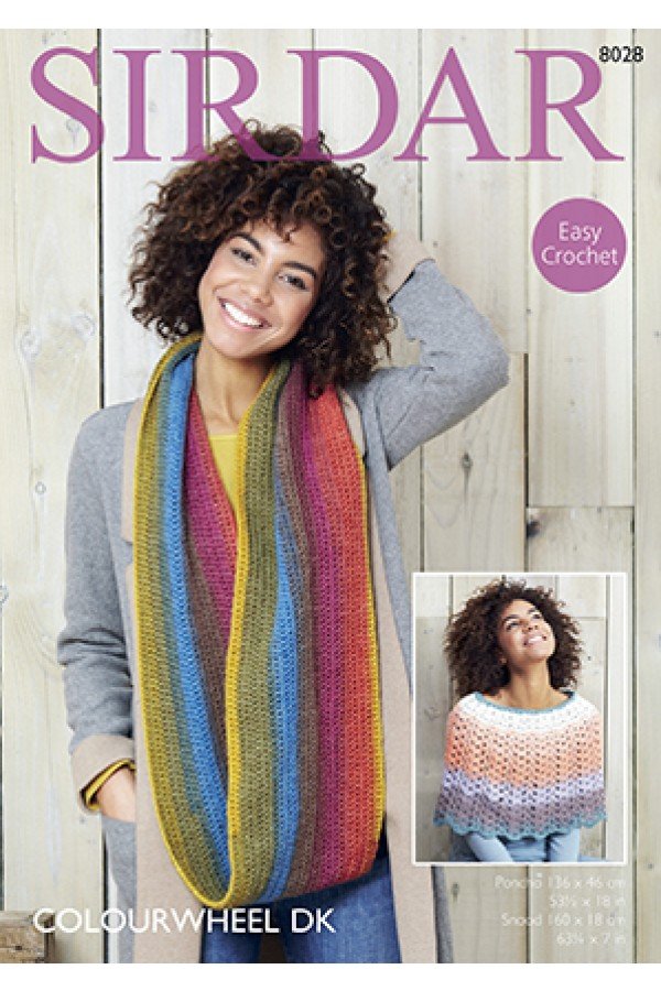 Sirdar Poncho and Snood Crochet Pattern Leaflet 8028