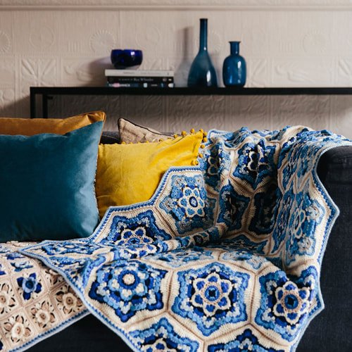 Janie Crow Delft Blanket Crochet Pattern Leaflet