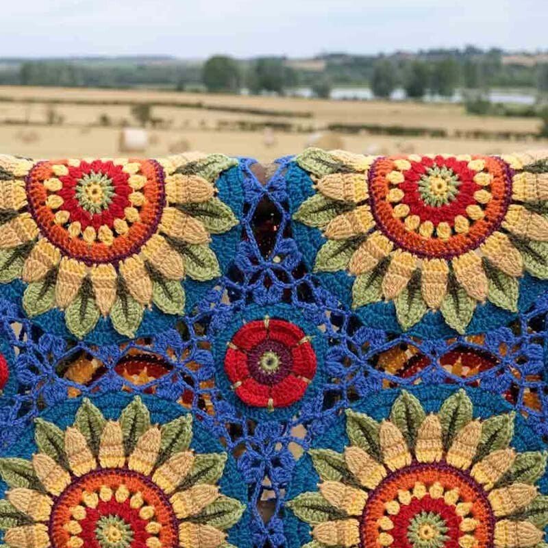 Janie Crow Fields of Gold Blanket Crochet Pattern Leaflet