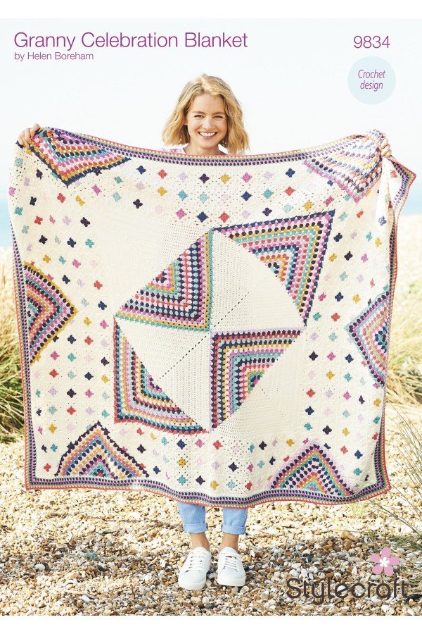Stylecraft Granny Celebration Blanket Crochet Pattern Leaflet 9834