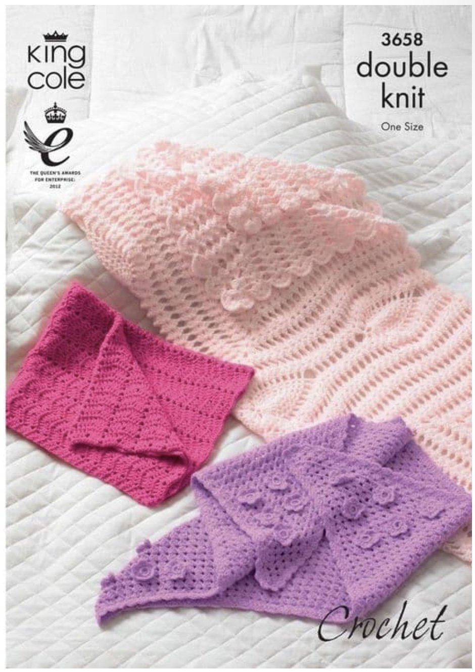 King Cole Blanket, Wrap & Shawl Crochet Pattern Leaflet 3658