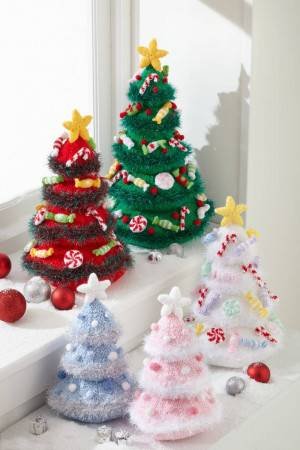 James C Brett Christmas Tree Knitting Pattern Leaflet 9195
