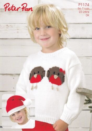 Peter Pan Sweater and Hat Knitting Pattern Leaflet 1174