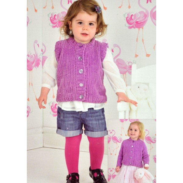 James C Brett Cardigan and Waistcoat Knitting Pattern Leaflet JB317