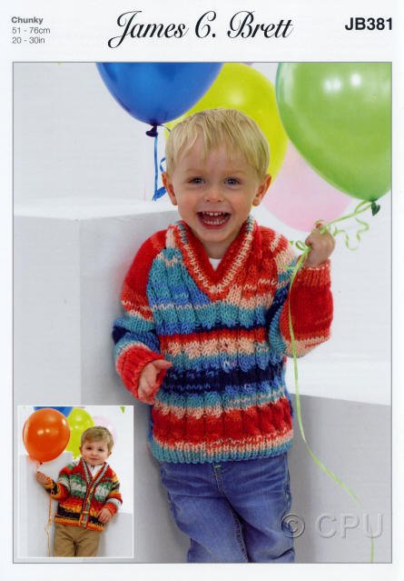 James C Brett Cardigan and Sweater Knitting Pattern Leaflet JB381