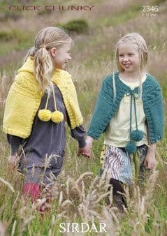 Sirdar Knitting Hooded Cape Pattern Leaflet 2346