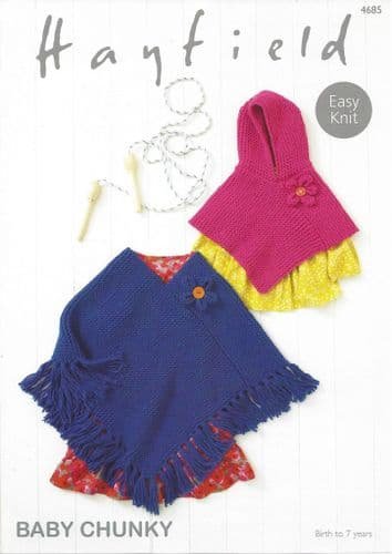 Hayfield Ponchos Knitting Pattern Leaflet 4685