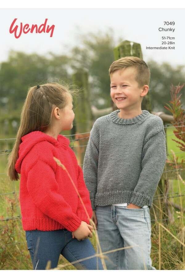 Wendy Sweater and Hoodie Knitting Pattern Leaflet 7049