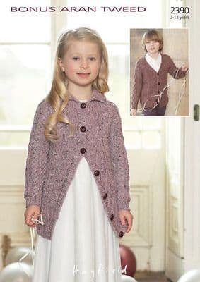 Hayfield Cardigan Knitting Pattern Leaflet 2390